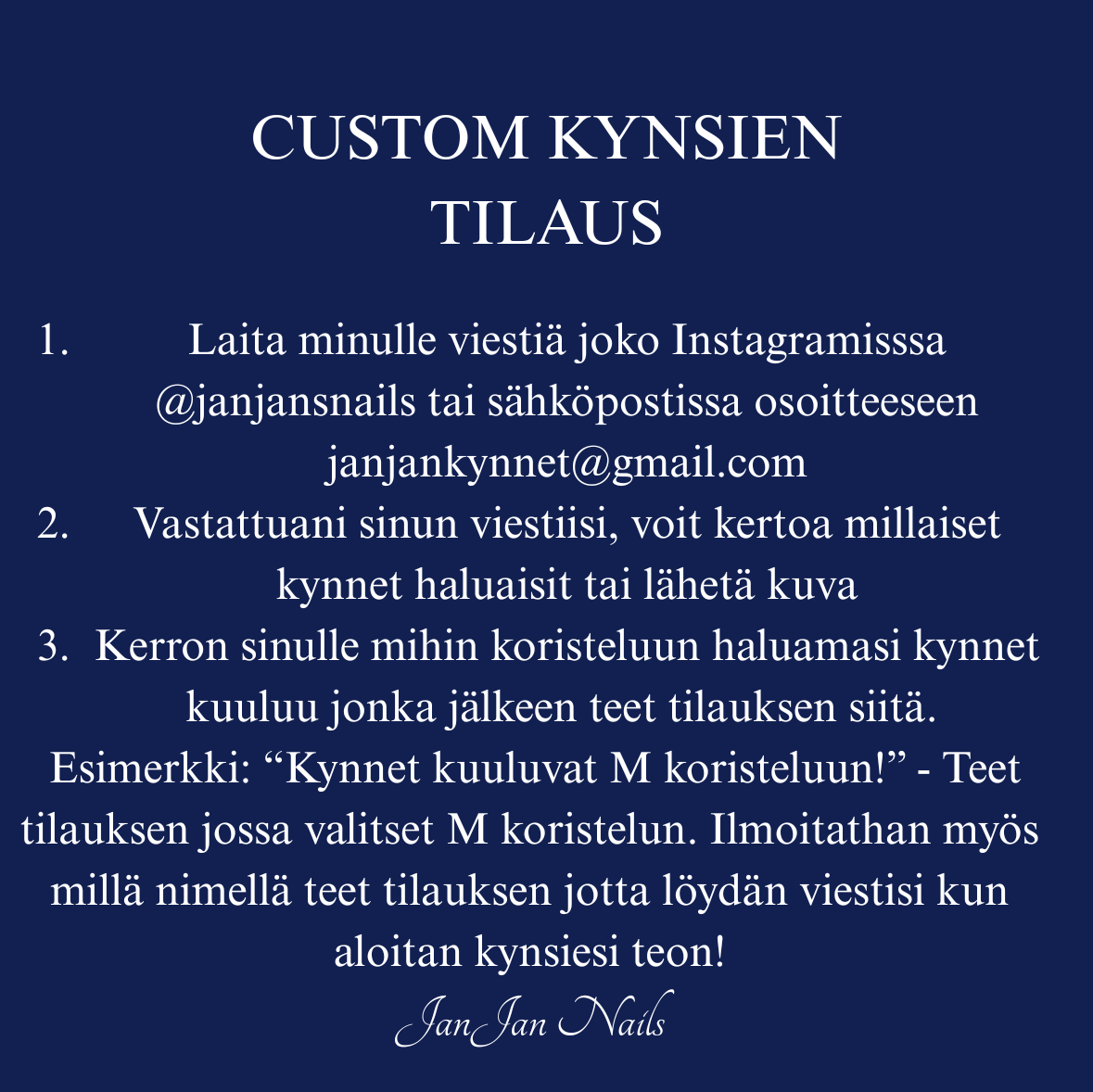 Custom kynnet
